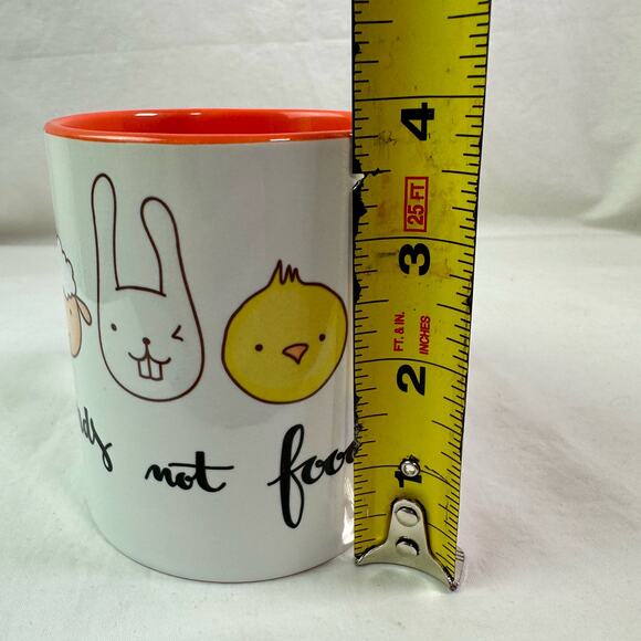 3/$20 Orca Coatings Friends Not Food Animals White Orange Ceramic Coffee Mug - Picture 7 of 7